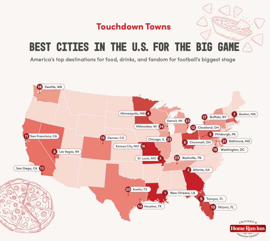 us map with top ranking game cities